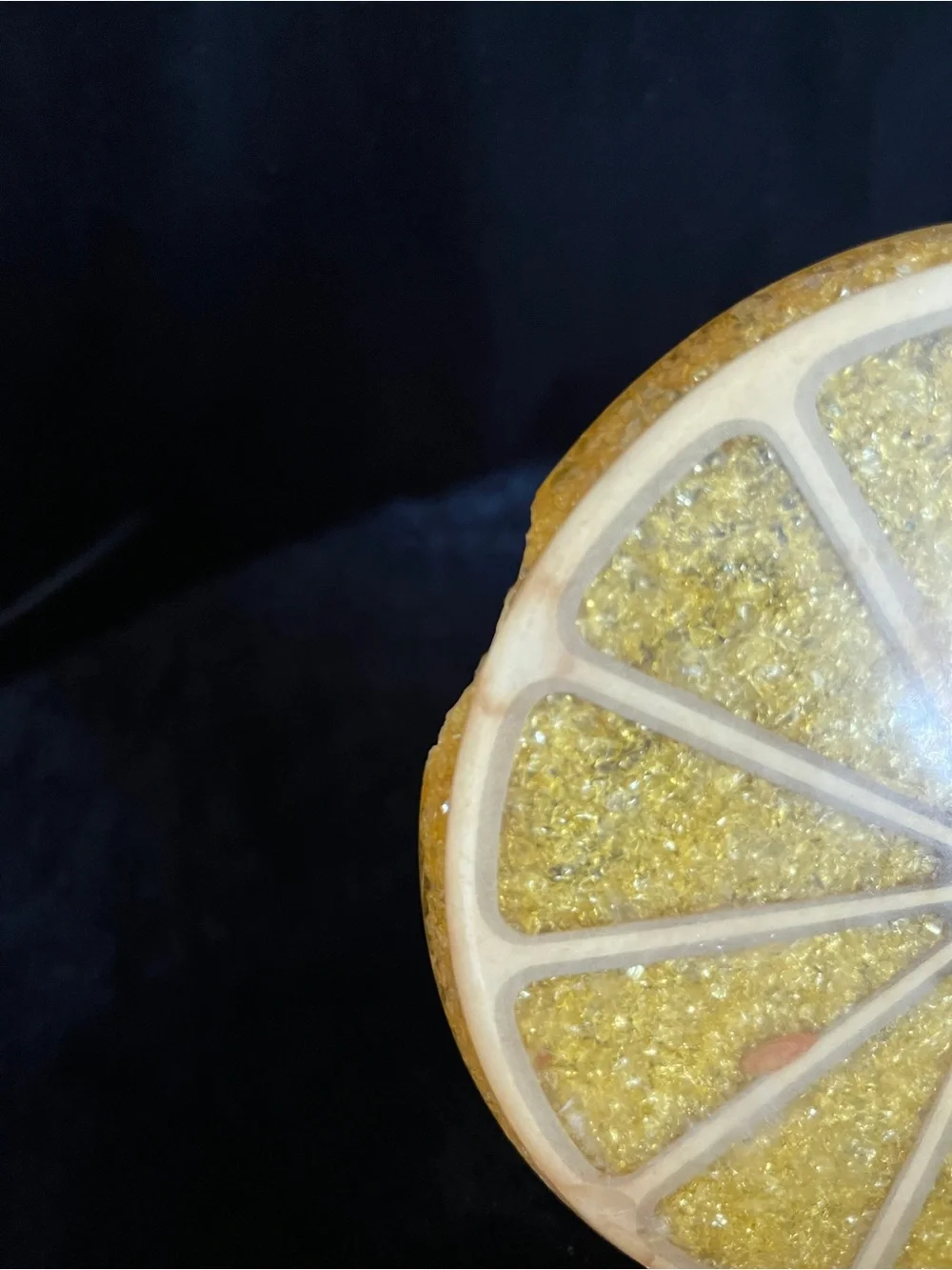 VINTAGE 1960S LUCITE Lemon TRIVET BY WONDERMOLD INC 5.5